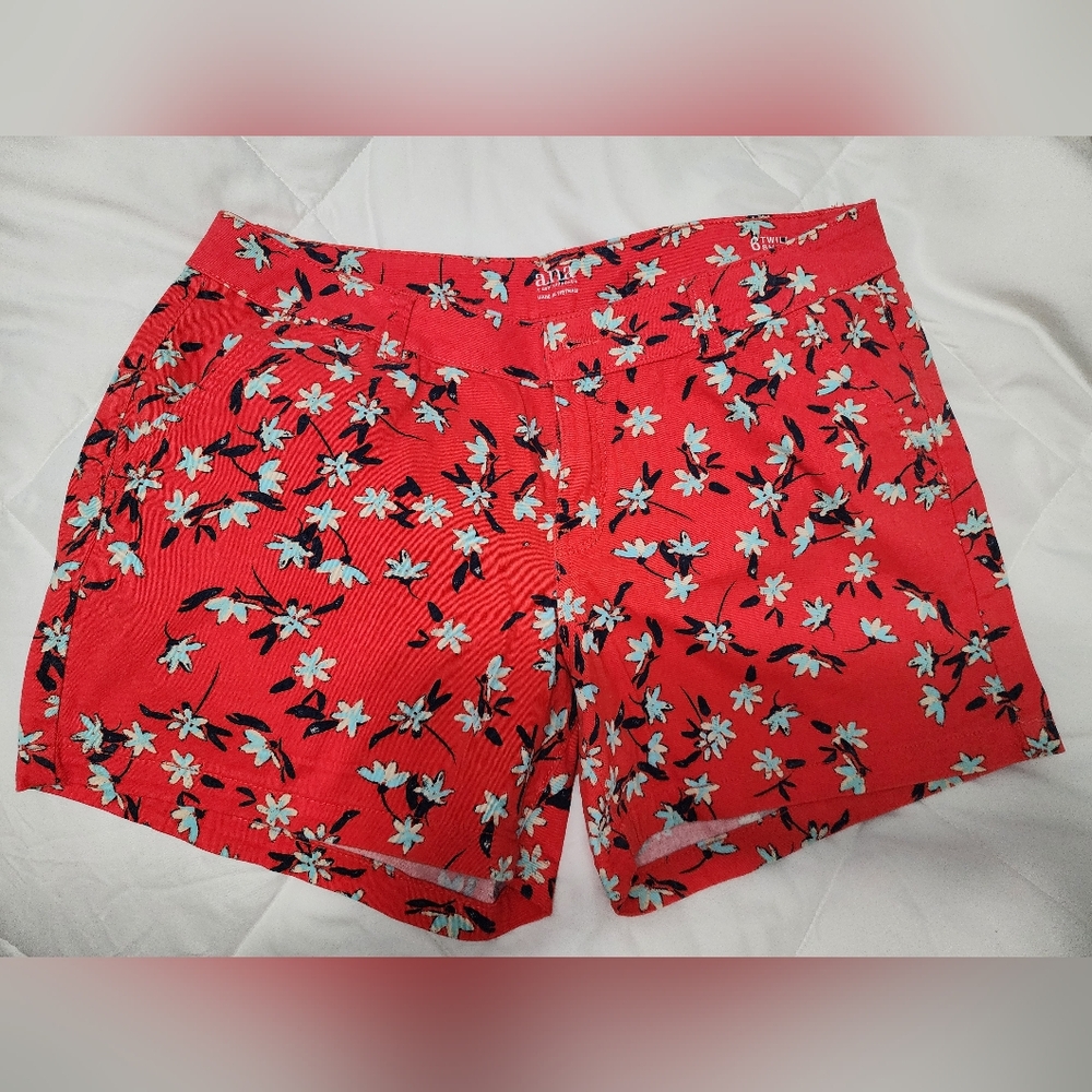 Floral Red Shorts